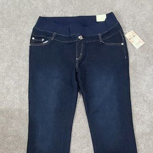 Blue Rinse Under-belly Bootcut Maternity Jeans